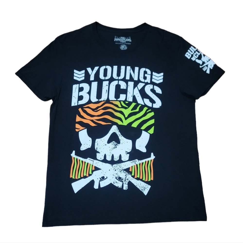 Pro Wrestling Tees Young Bucks Size Large Black T-Shirt